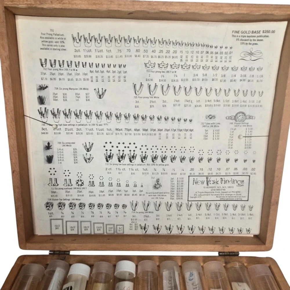 Vintage 70s Fuller Findings No. 111 Jewelry Supply Wooden Storag Boxes Lot of 3
